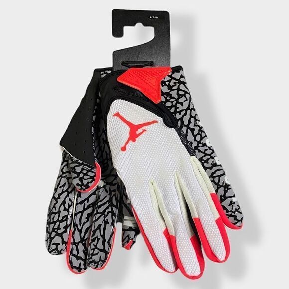 Nike Air Jordan Infrared Cement Vapor Jet 7.0 Receiver Football Gloves size L - Picture 1 of 10